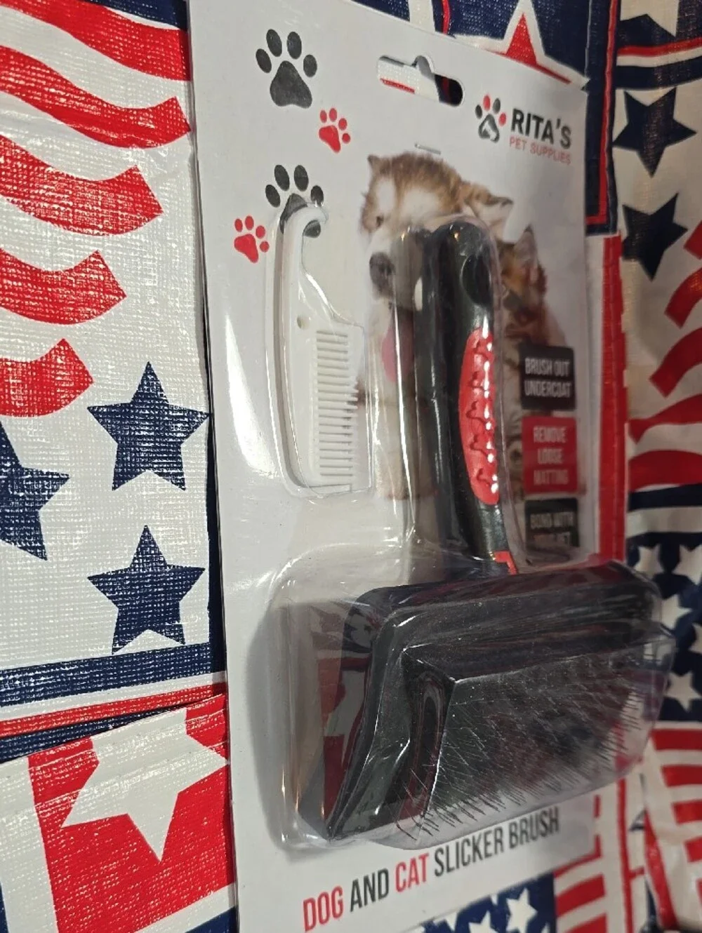 Black and Red Dog & Cat Slicker Brush